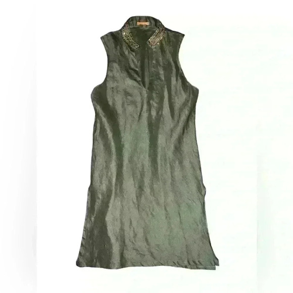 Tops - Extreme Green  Sze M Made In Greece Boho , Bohemian Mock Neck Sleeveless